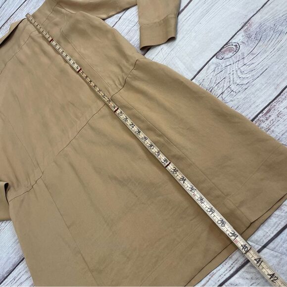 Tomas Maier Long Sleeve Shirt Dress Tan Size 6 Collared PullOver Classic Capsule - Picture 10 of 12